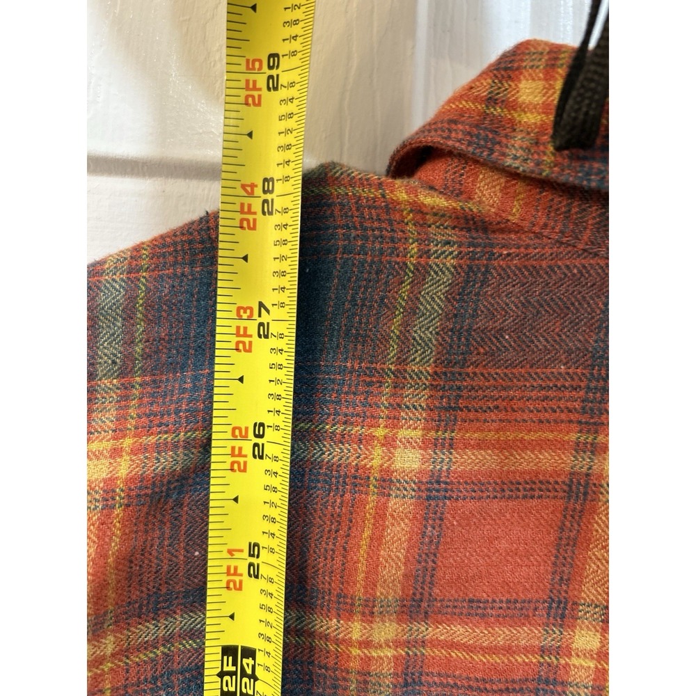 Toad & Co Orange Blue Plaid Flannel Button Up Sz S Long Sleeve Outdoor Gorpcore - Picture 6 of 9